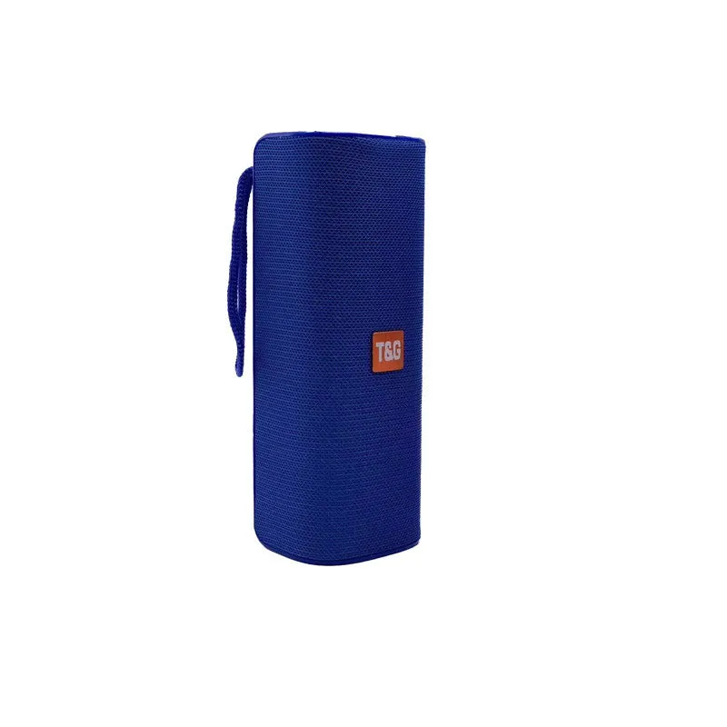 Cloth-covered portable wireless Bluetooth speaker with multiple colour options and control buttons