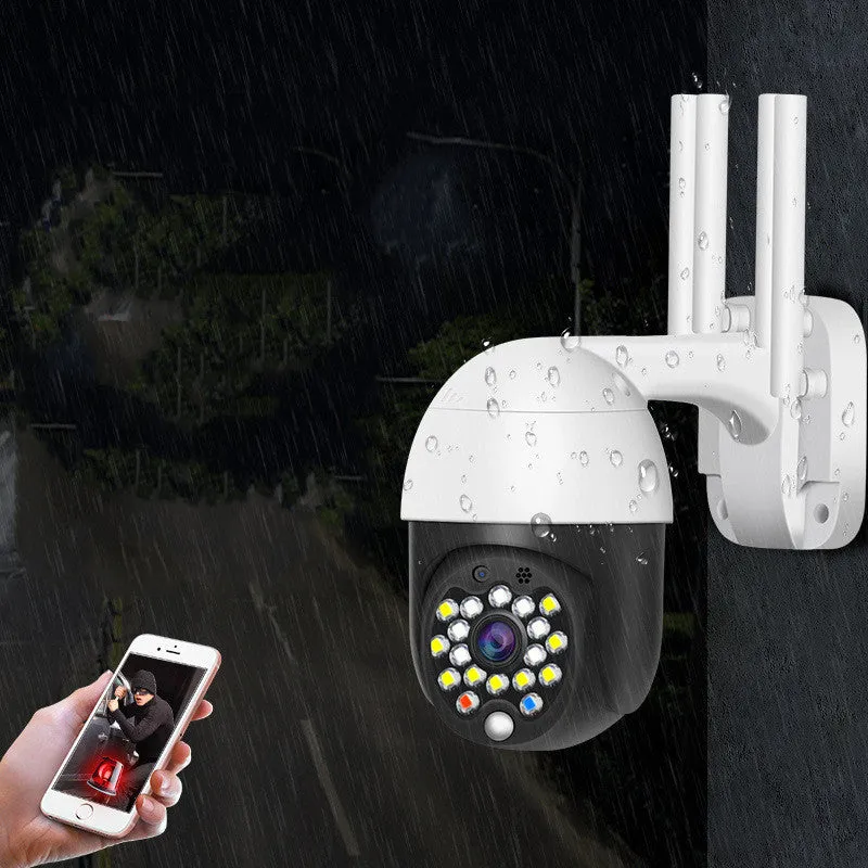 White plastic dome security camera with 3.6mm lens for outdoor wireless surveillance