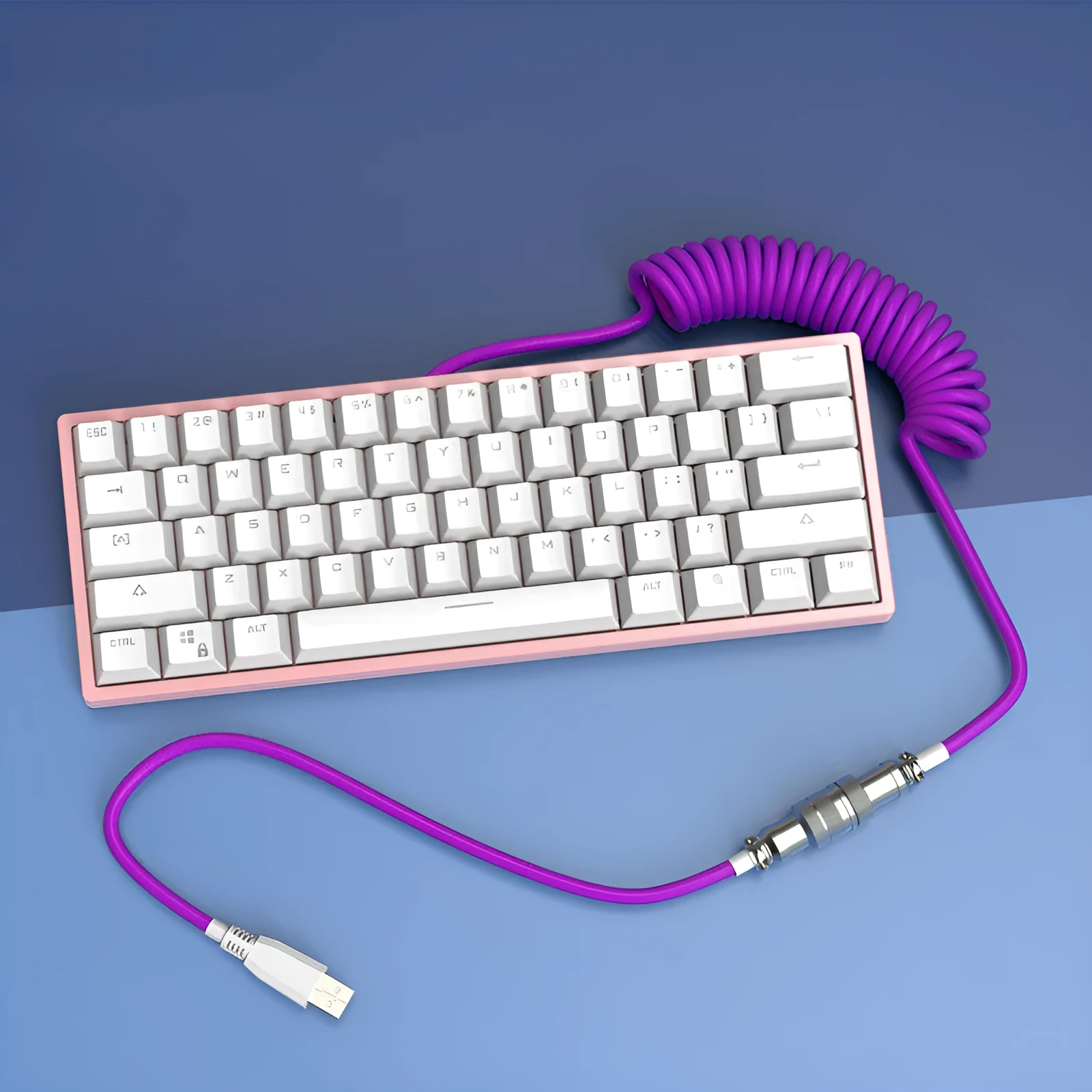 Type-C detachable mechanical keyboard navigation cable in multiple colours with USB connection