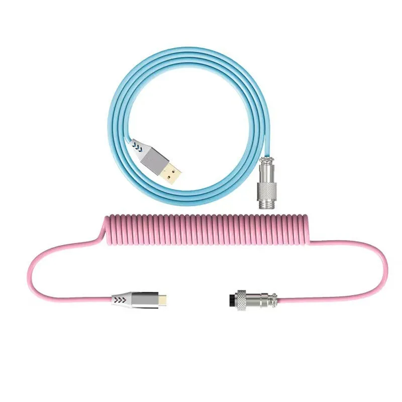 Type-C detachable mechanical keyboard navigation cable in multiple colours with USB connection