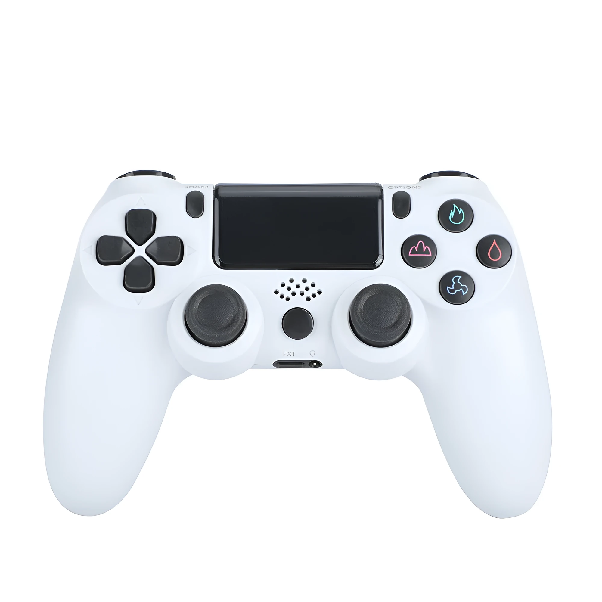 PS4 controller inside a protective grip case shown in a selection of different colours and patterns.