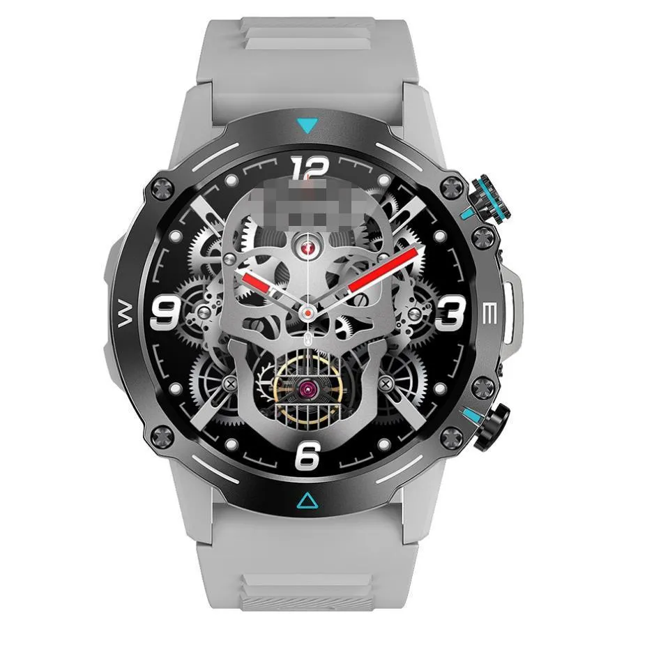M42 smart watch in black, grey, or green with large AMOLED screen on wrist
