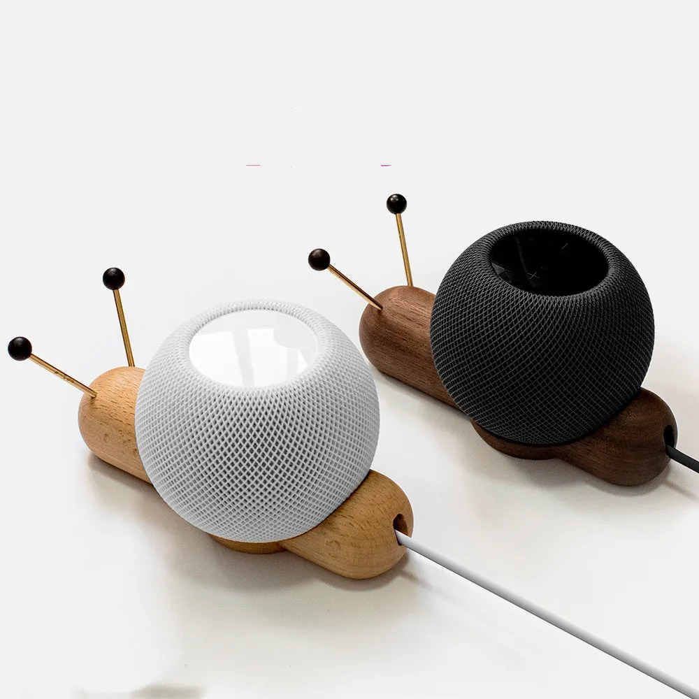 Khaki brown non-slip desktop bracket holder for a Bluetooth speaker like the HomePod.