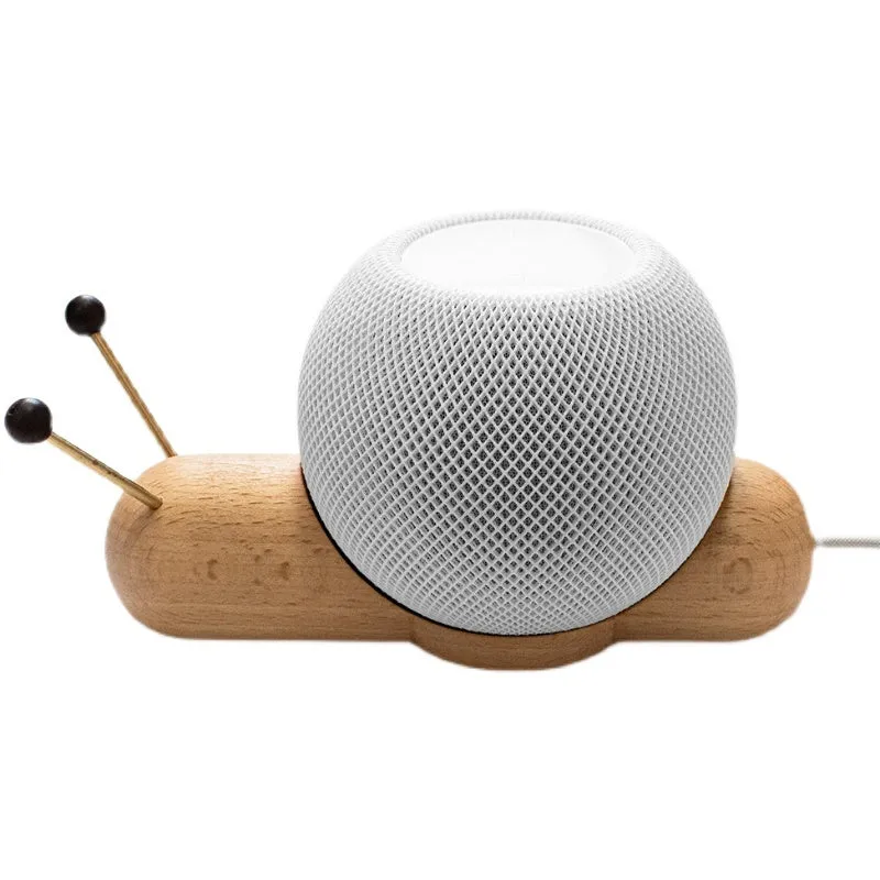Khaki brown non-slip desktop bracket holder for a Bluetooth speaker like the HomePod.