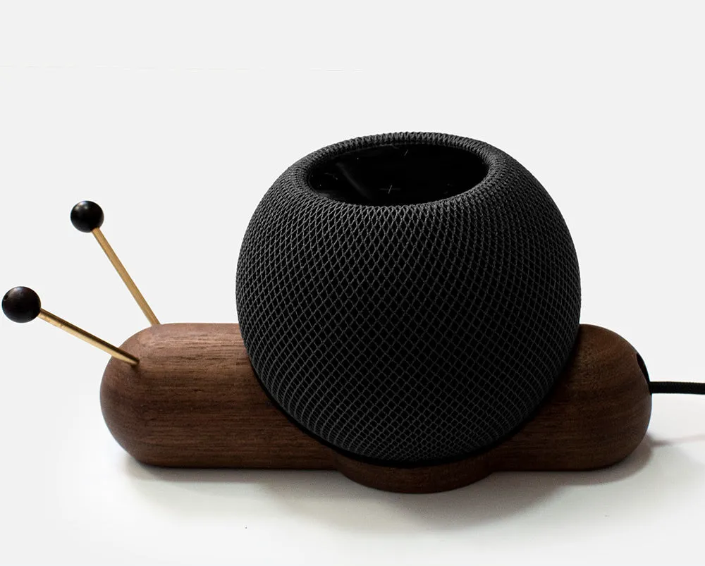 Khaki brown non-slip desktop bracket holder for a Bluetooth speaker like the HomePod.