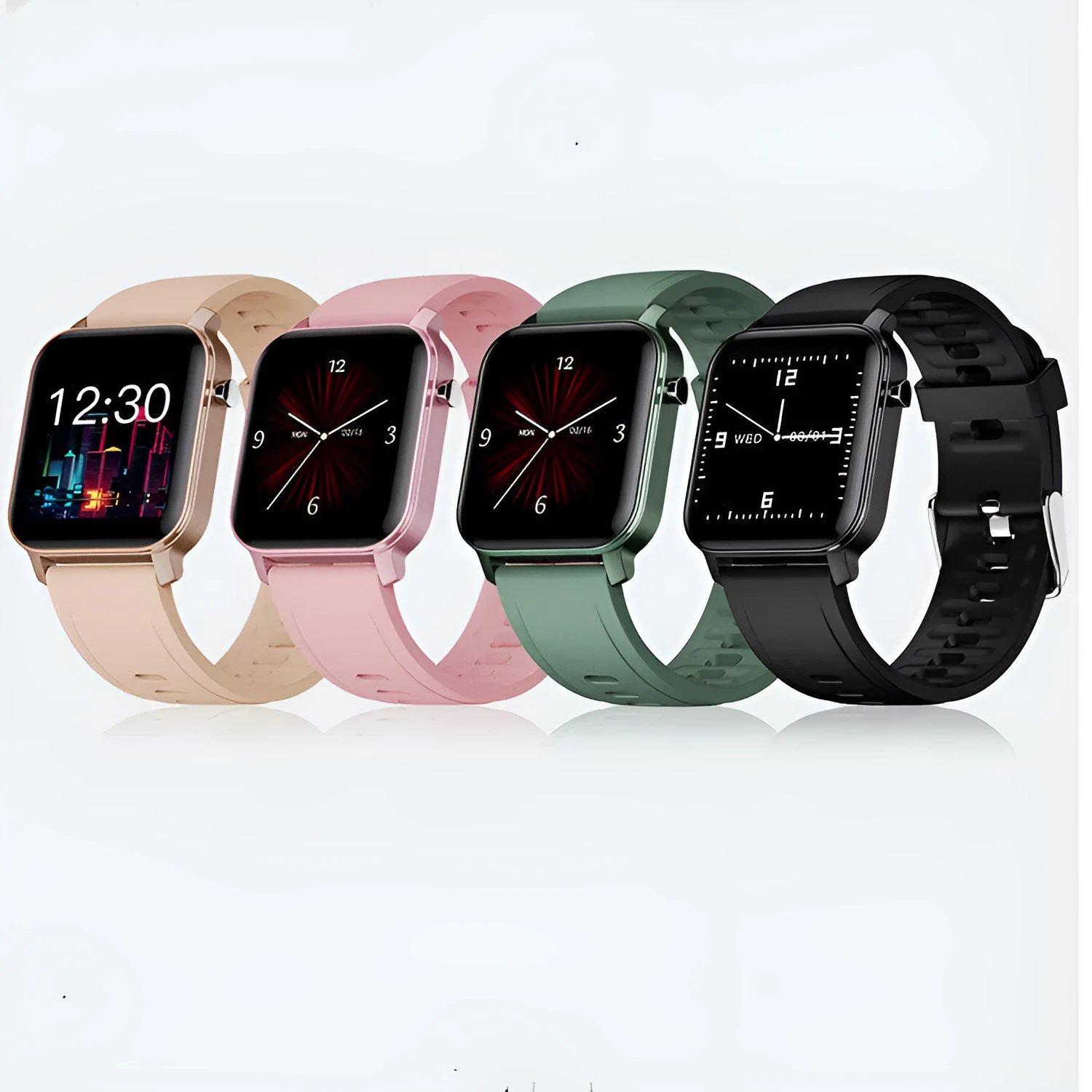 M2 smart bracelet watch with colour screen and silicone band, shown displaying health metrics.
