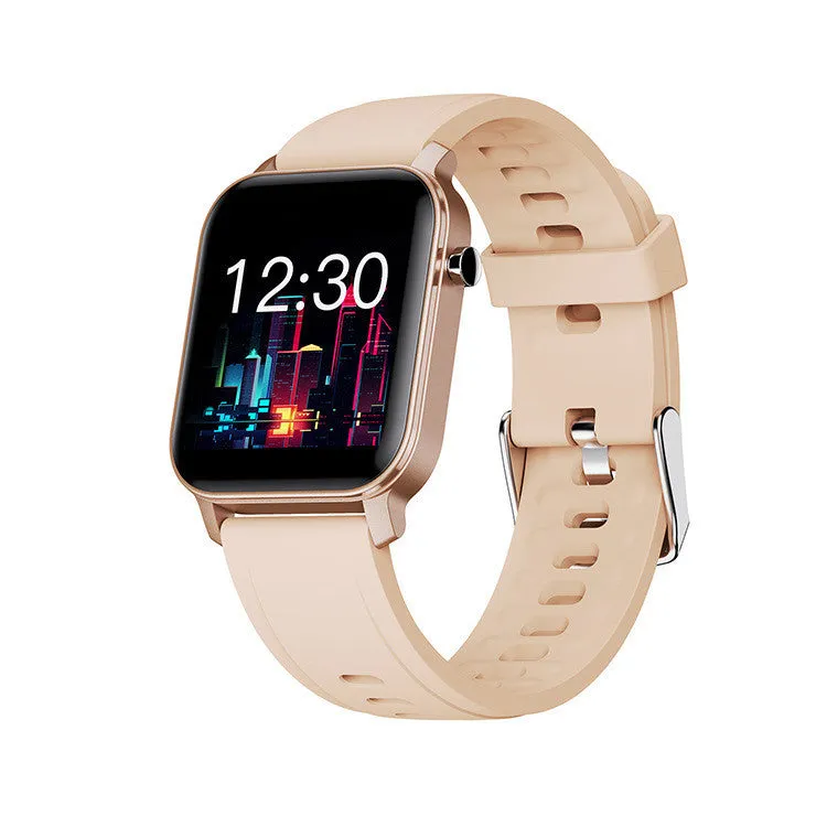 M2 smart bracelet watch with colour screen and silicone band, shown displaying health metrics.