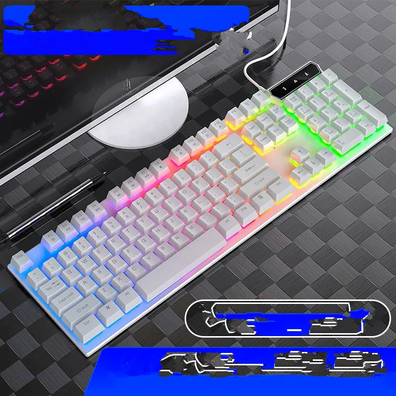 Manipulator Feel wired keyboard and mouse set in black and white SL colour options on desktop