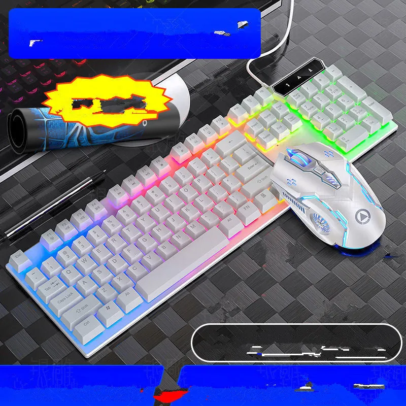 Manipulator Feel wired keyboard and mouse set in black and white SL colour options on desktop