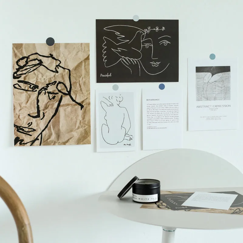 Nordic ins style Wind Decorative Card with hand-drawn illustration for wall decoration
