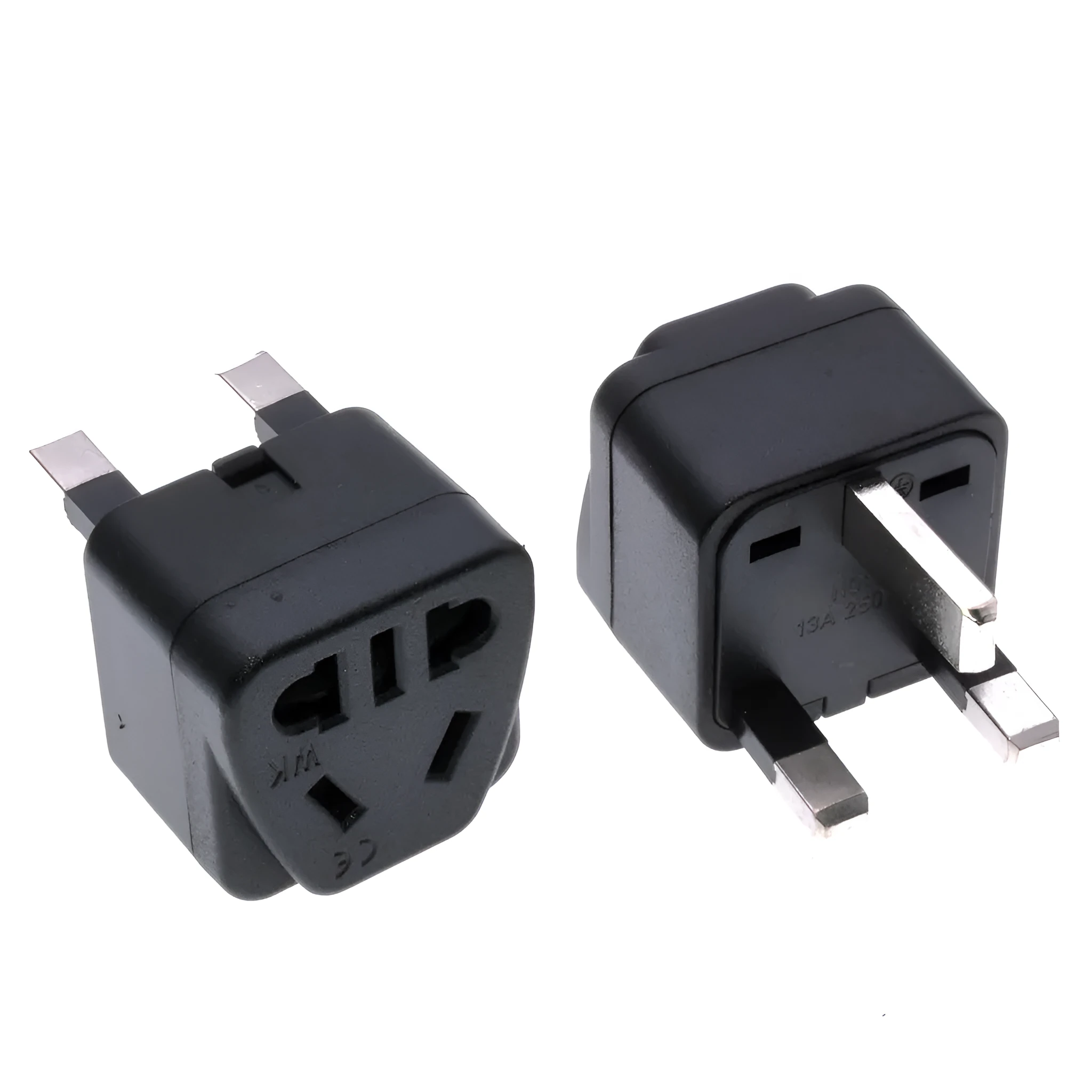 Universal international plug adapter with five sockets in black colour option