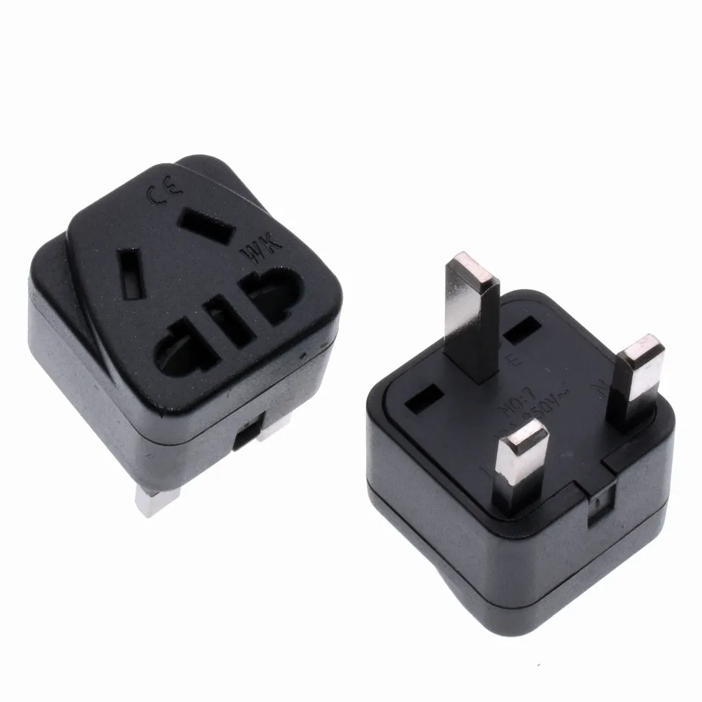 Universal international plug adapter with five sockets in black colour option
