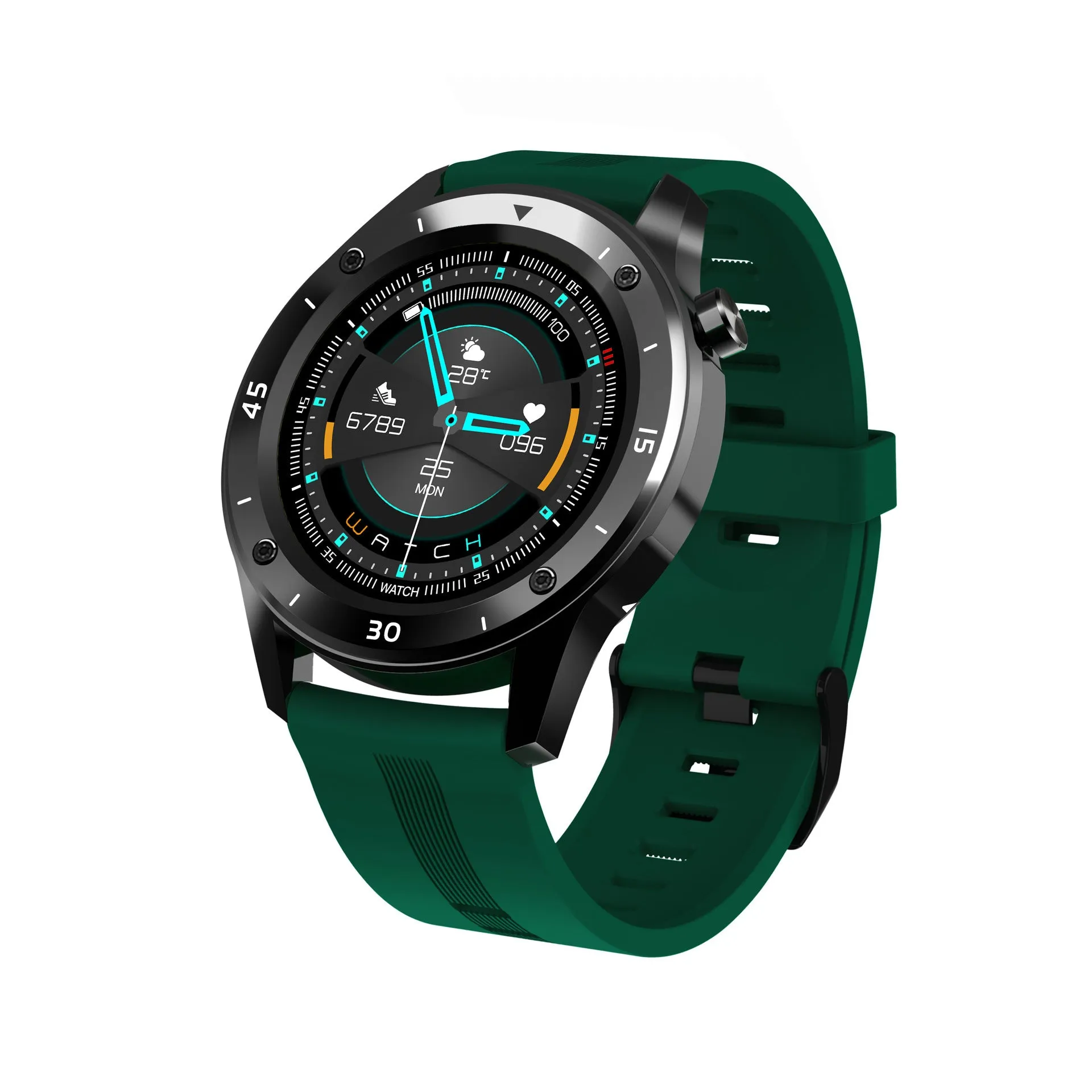 Waterproof smart watch with 1.54 inch screen compatible with Apple iPhone and Android devices