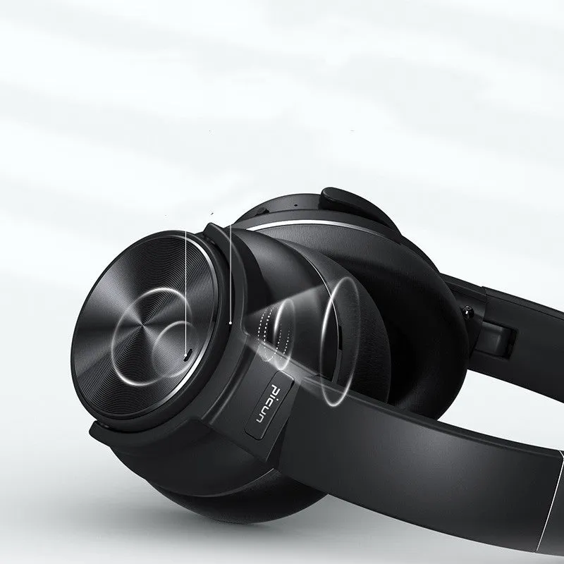 Cold black Bluetooth wireless over-ear headphones with active noise cancellation and built-in microphone