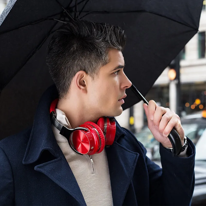 Kayo Cowin E7-Pro foldable ANC Bluetooth headphones in black, showing over-ear design and protein leather ear cups.