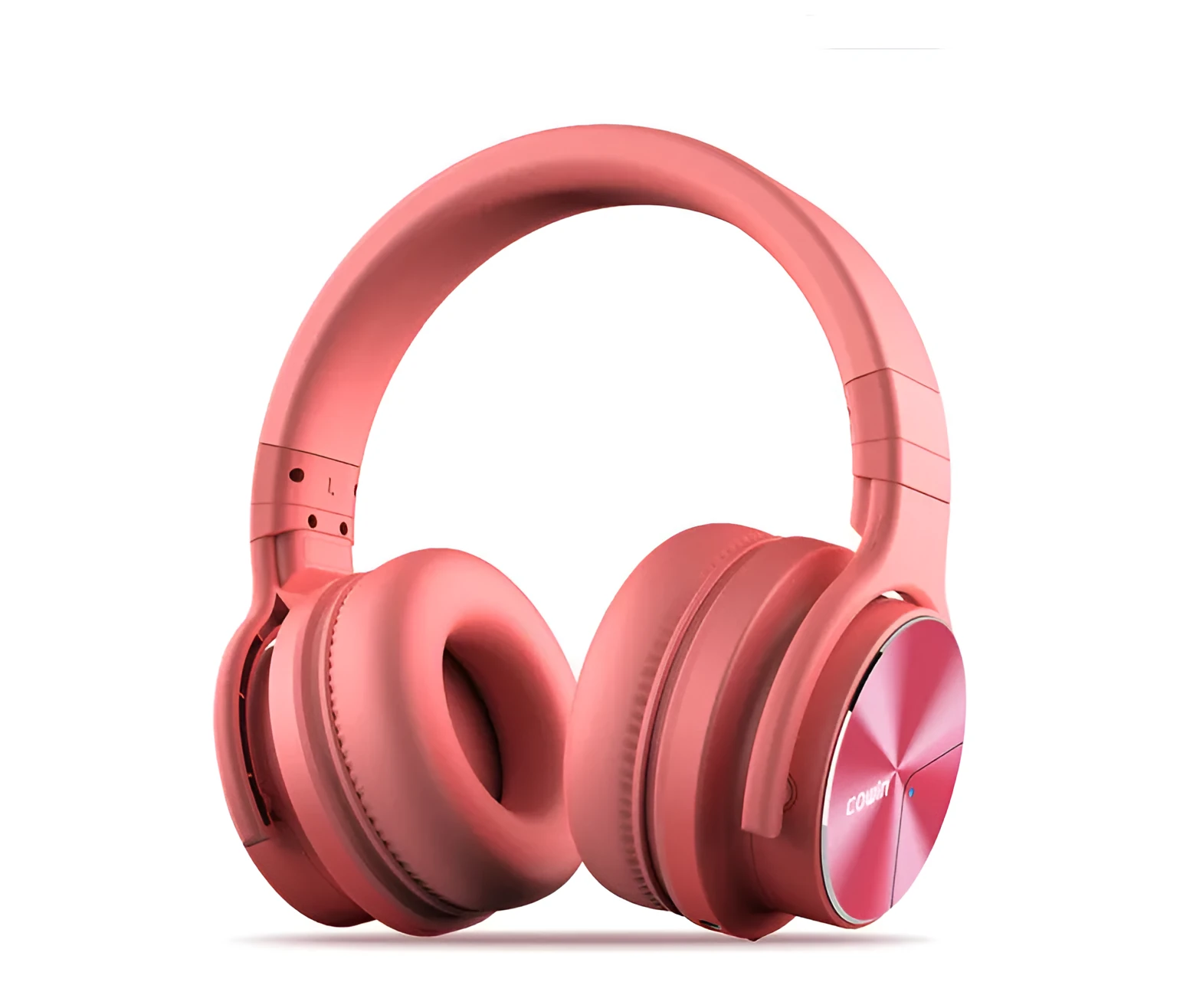 Kayo Cowin E7-Pro foldable ANC Bluetooth headphones in black, showing over-ear design and protein leather ear cups.