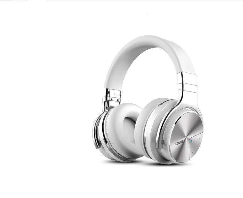 Kayo Cowin E7-Pro foldable ANC Bluetooth headphones in black, showing over-ear design and protein leather ear cups.