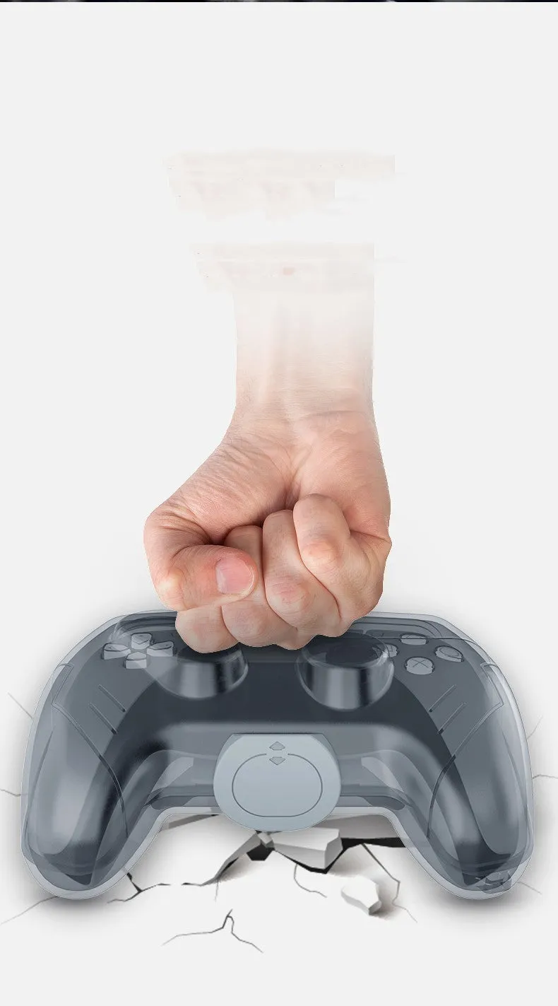 Transparent grey hard plastic game controller protective storage case