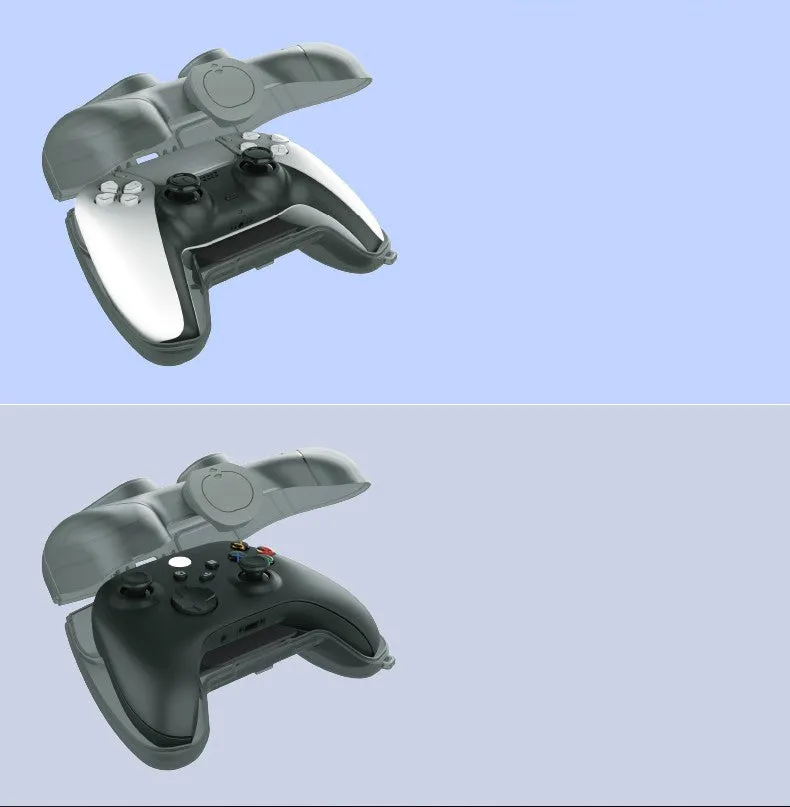 Transparent grey hard plastic game controller protective storage case