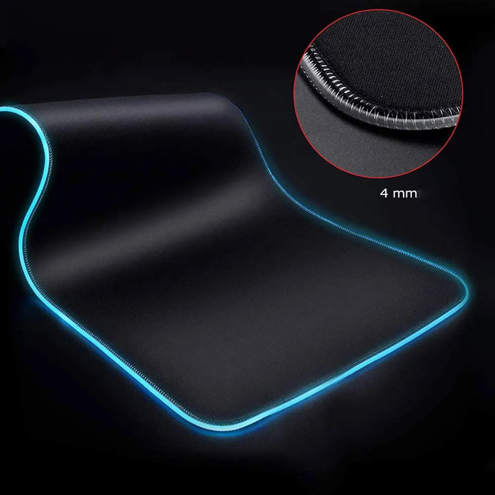 RGB luminous starry sky pattern mouse pad with natural rubber non-slip base on desk