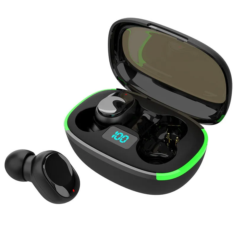 Black Y80 Wireless Bluetooth in-ear earphones with wireless charging case