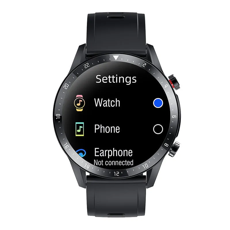Blue alloy Bluetooth smartwatch with 1.3-inch screen showing call interface on wrist