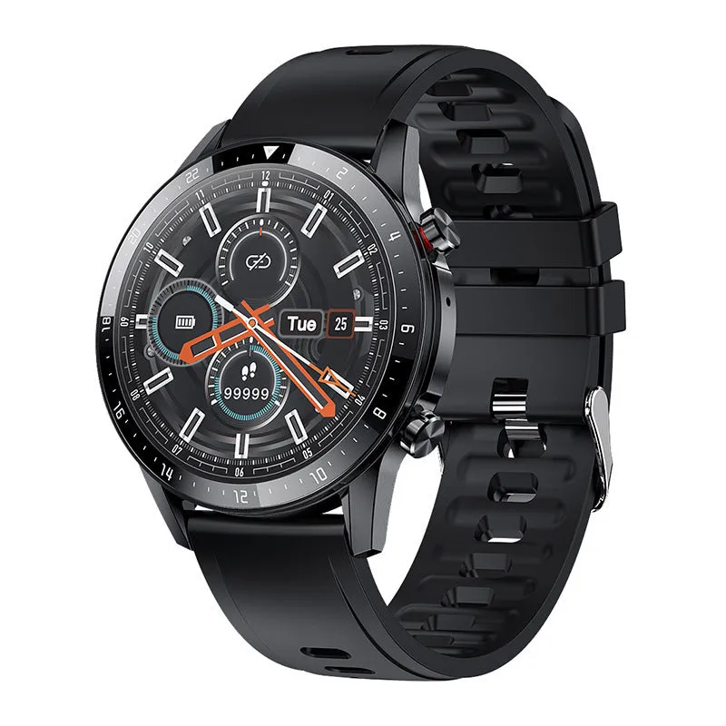 Blue alloy Bluetooth smartwatch with 1.3-inch screen showing call interface on wrist