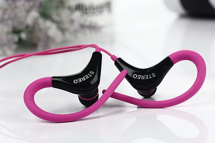 Earhook sport headphones with microphone and 1.2 metre cable in various colours