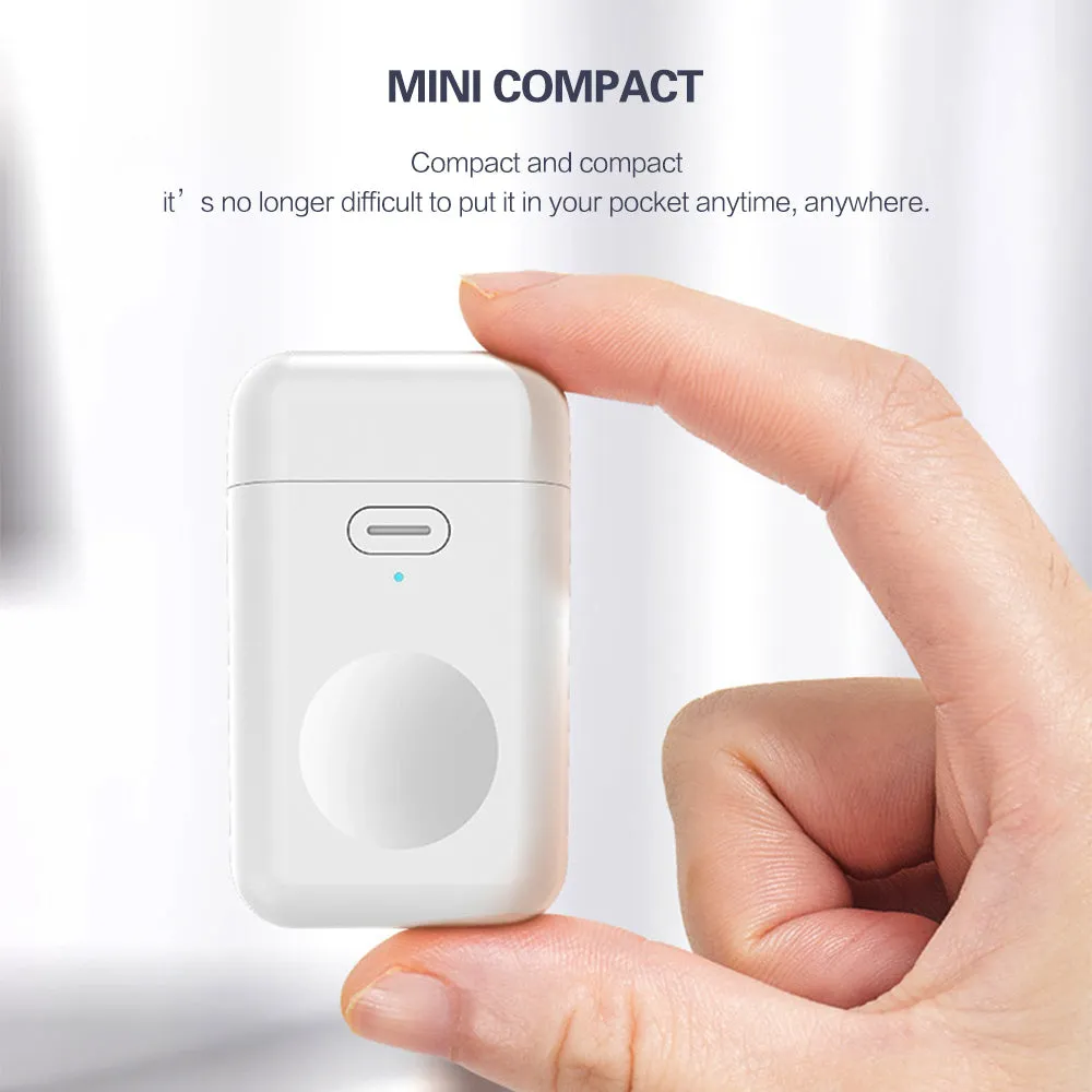 White 1000mAh magnetic wireless power bank for Apple Watch, showing compact size.