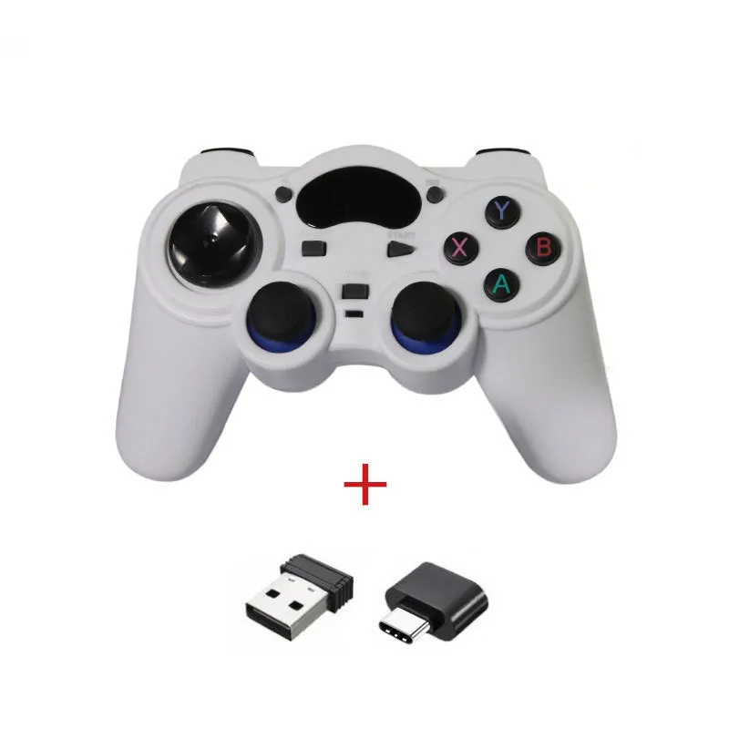 Multi-platform wireless gaming controller in black, blue, grey, or red with human curve design