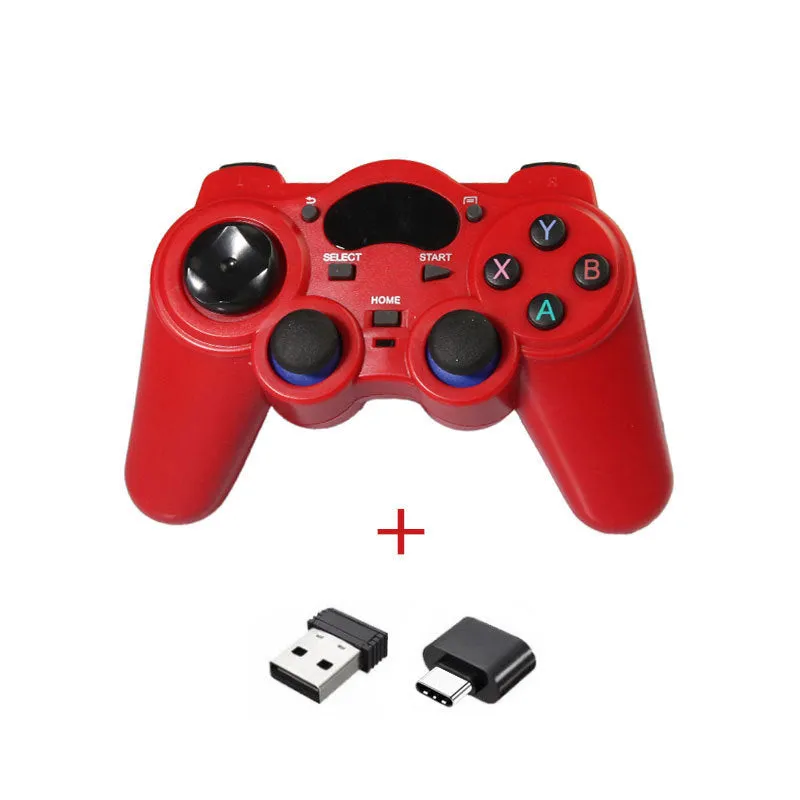 Multi-platform wireless gaming controller in black, blue, grey, or red with human curve design