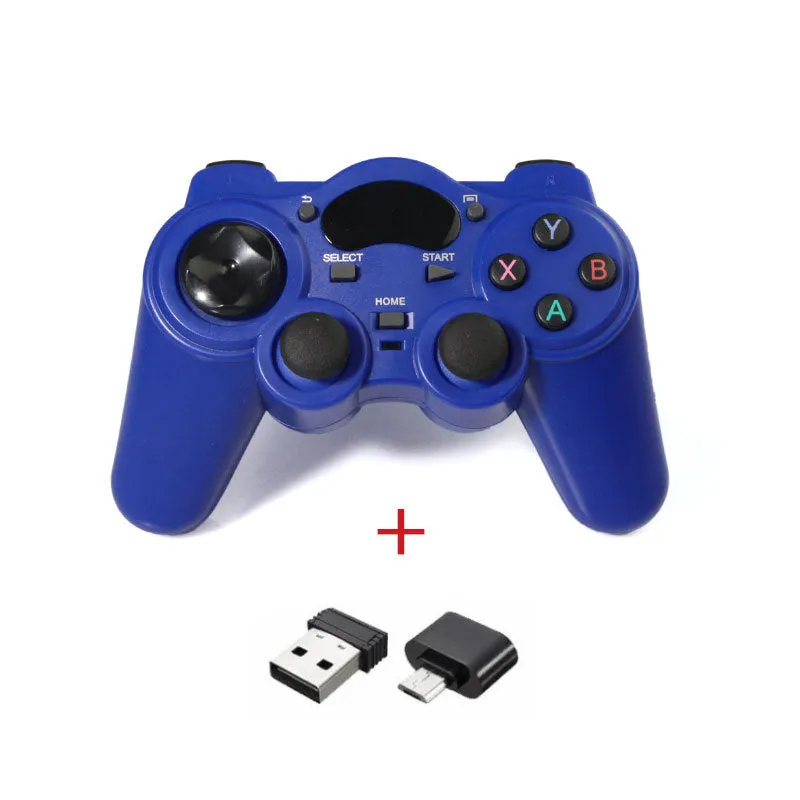 Multi-platform wireless gaming controller in black, blue, grey, or red with human curve design