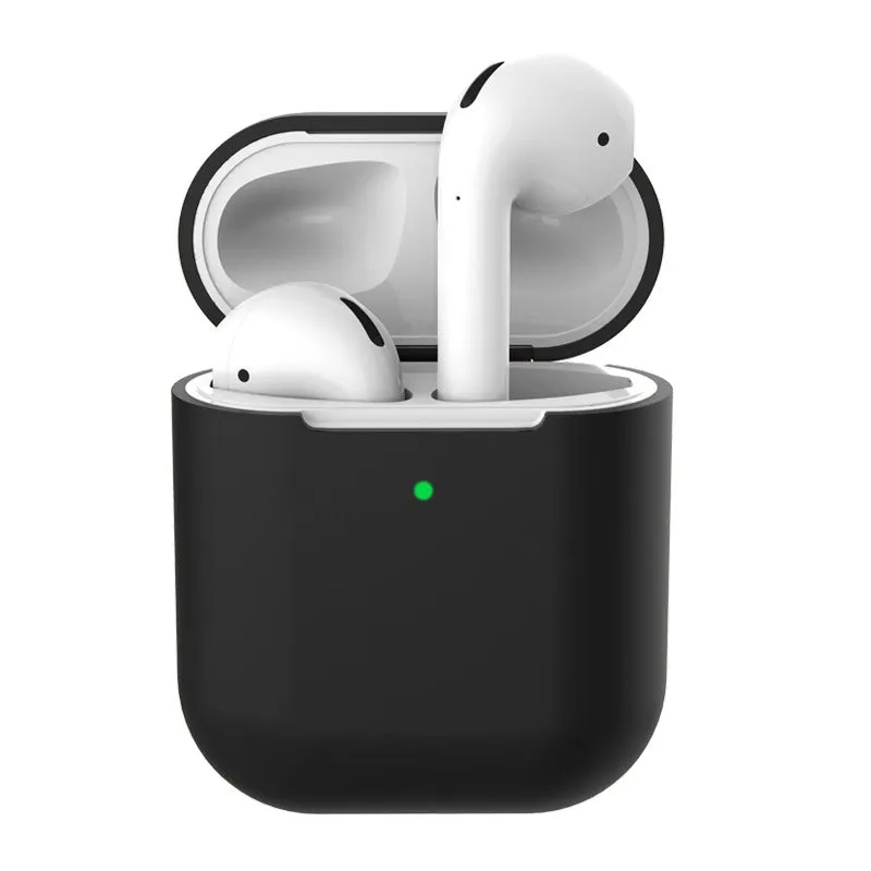 Silicone clamshell case cover for Apple AirPods 2 in multiple solid colours.