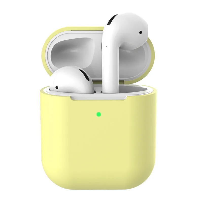 Silicone clamshell case cover for Apple AirPods 2 in multiple solid colours.