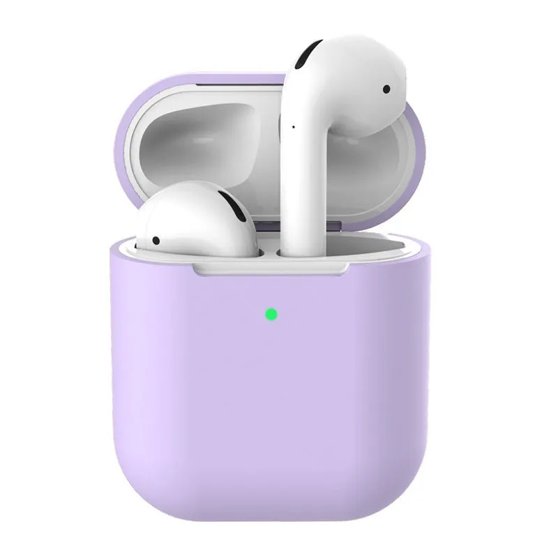 Silicone clamshell case cover for Apple AirPods 2 in multiple solid colours.