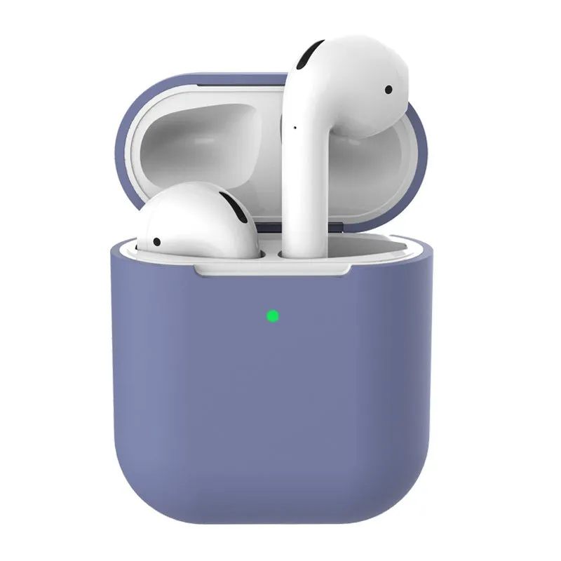 Silicone clamshell case cover for Apple AirPods 2 in multiple solid colours.