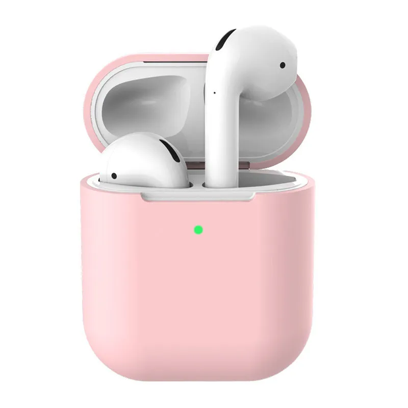 Silicone clamshell case cover for Apple AirPods 2 in multiple solid colours.