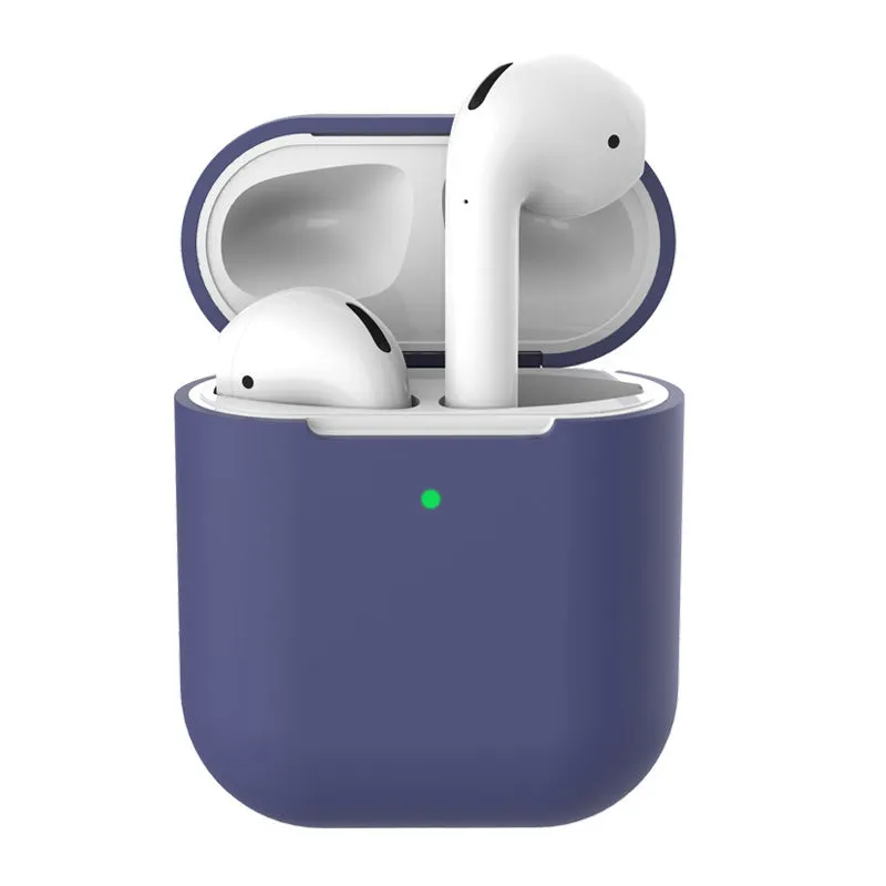 Silicone clamshell case cover for Apple AirPods 2 in multiple solid colours.