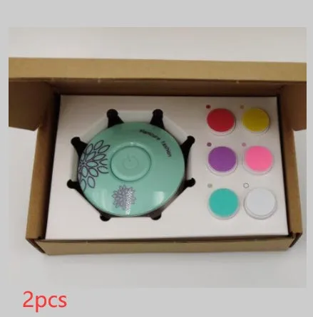 Baby electric nail polisher set with three grinding heads in red or green ABS plastic