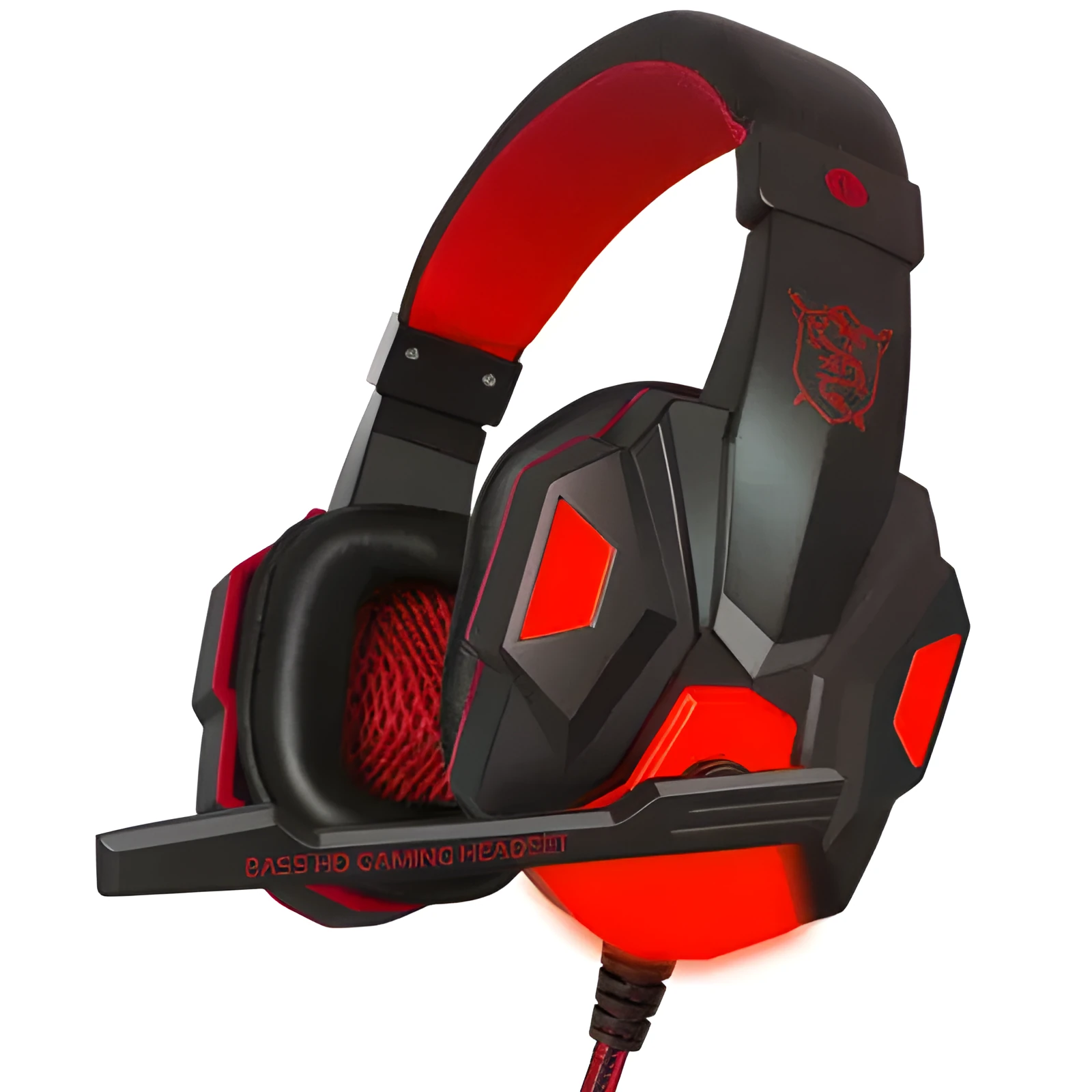 PC780 gaming headphones in black and blue, showing head-mounted design with microphone.