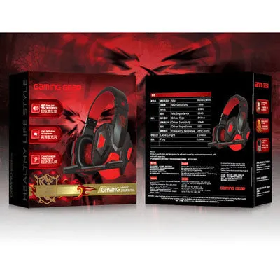 PC780 gaming headphones in black and blue, showing head-mounted design with microphone.