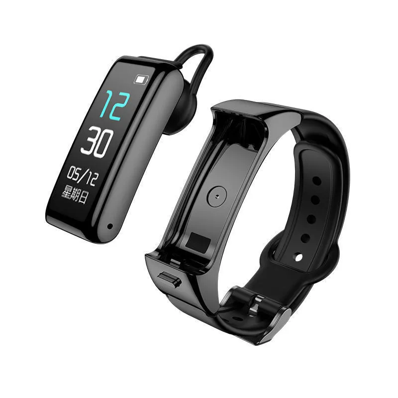 Bluetooth smartwatch with touch screen on a choice of leather, silicone, or steel wrist strap.