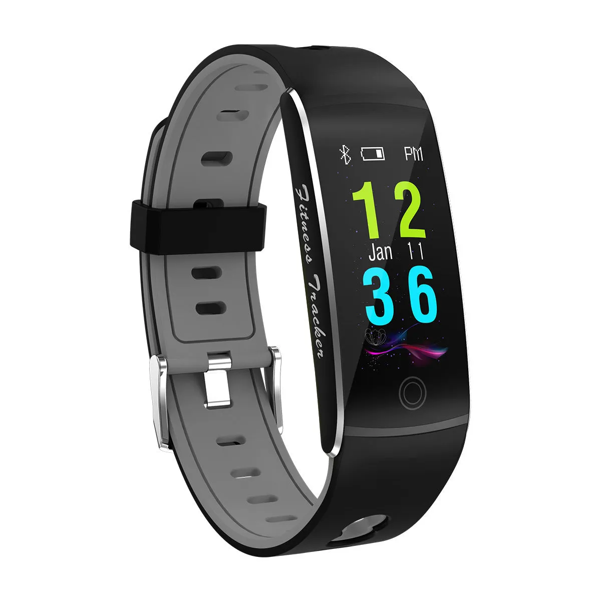 F10T body temperature smart bracelet with TFT screen in black, orange, red, or green colour options