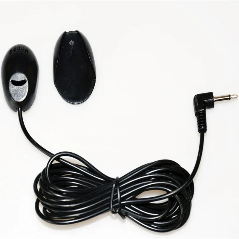 Black Bluetooth car microphone with three style options for vehicle installation