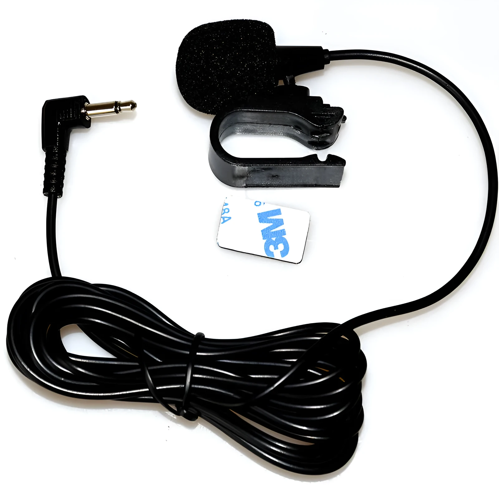 Black Bluetooth car microphone with three style options for vehicle installation