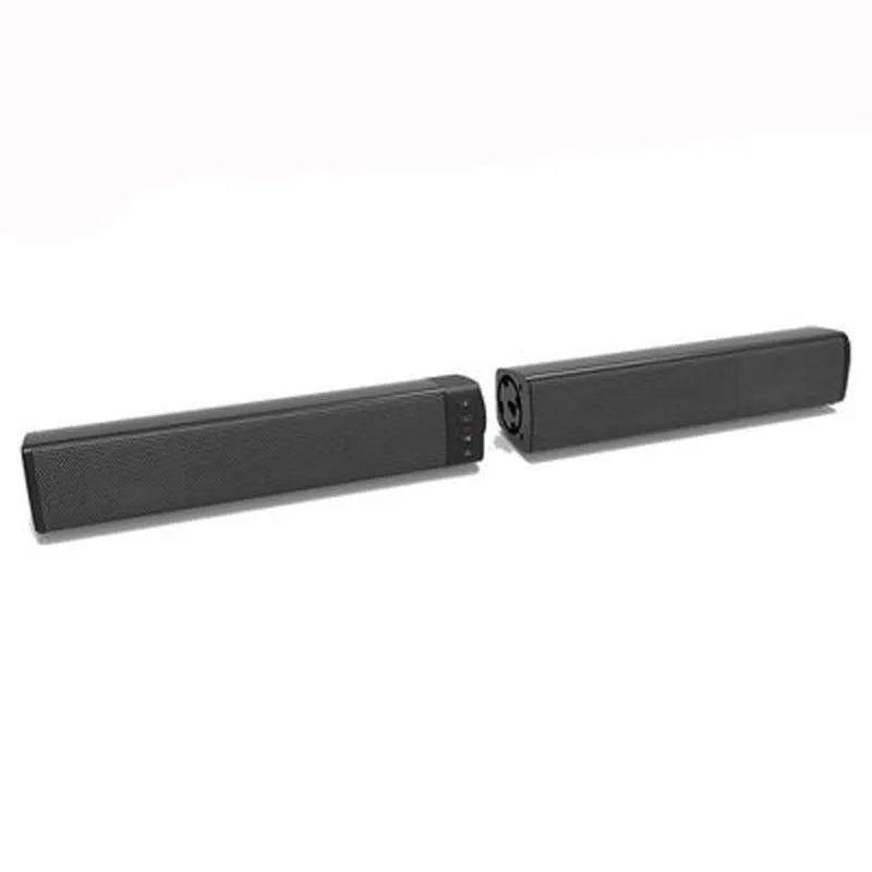 Black foldable split TV Bluetooth speaker with dual speakers showing 490mm length plastic construction