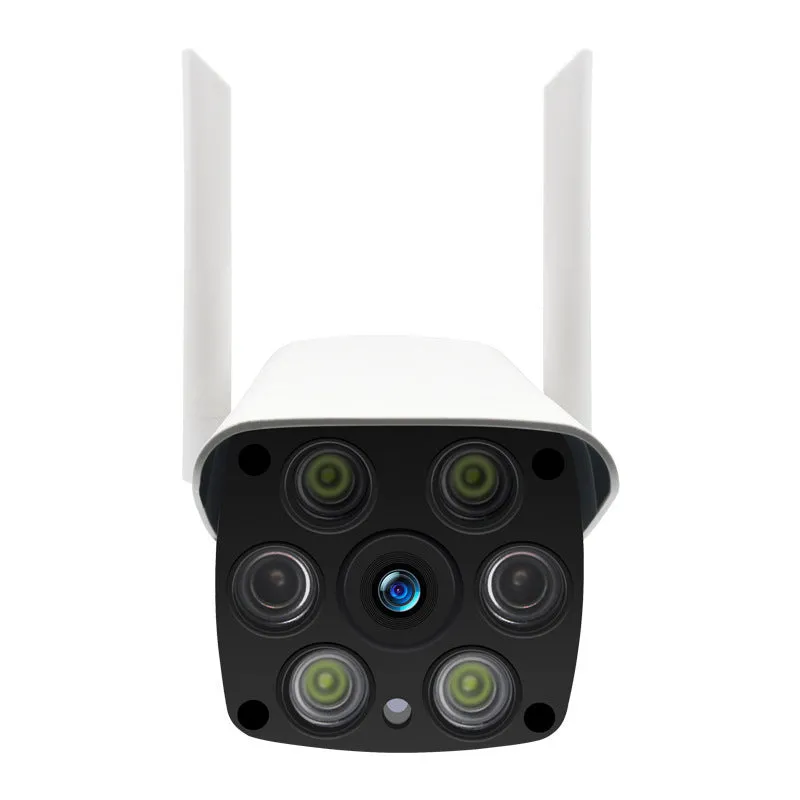 White outdoor smart security camera with 3.6mm lens for 1080P HD remote monitoring.