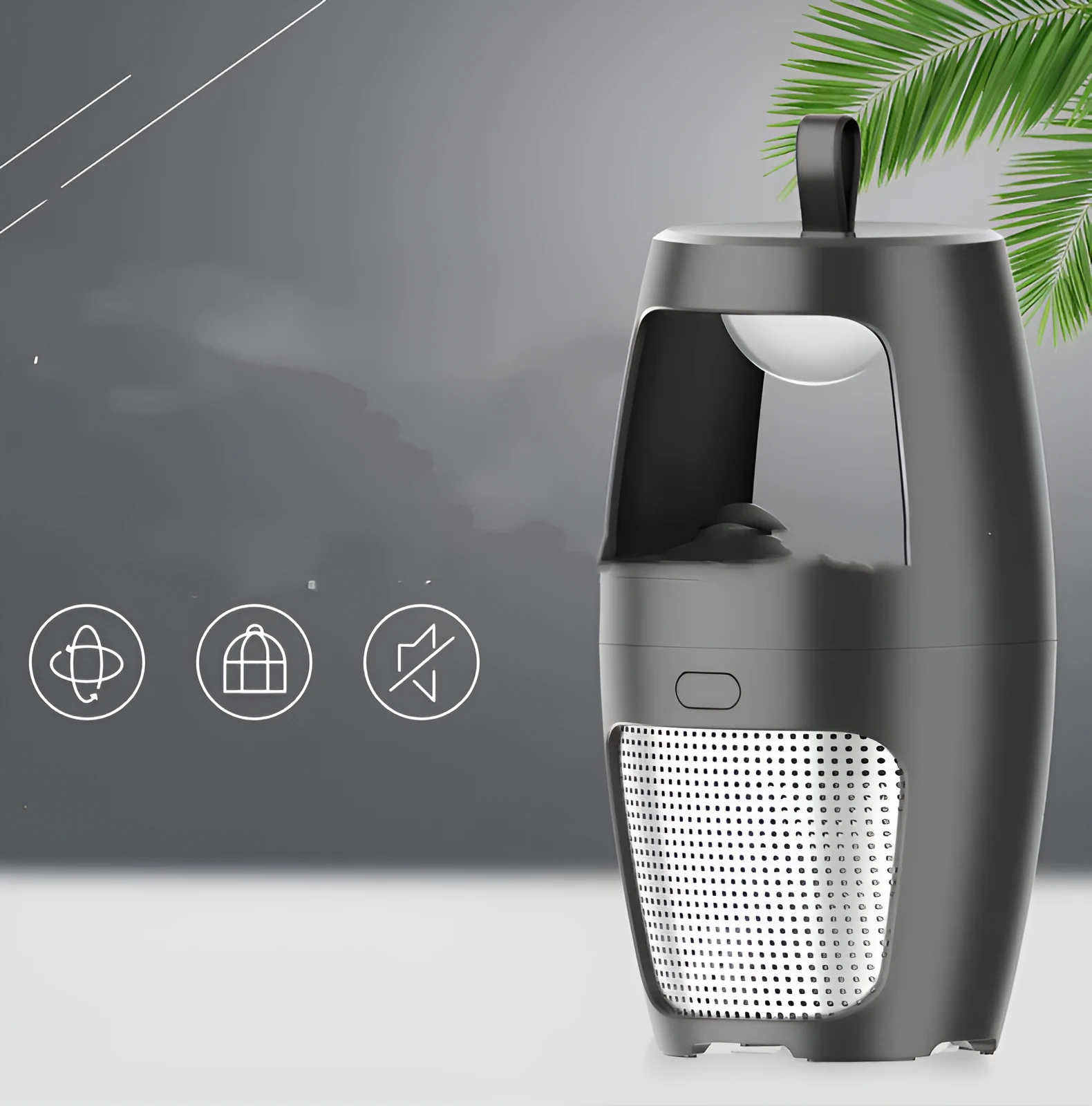 Black or white USB-powered indoor mosquito killer lamp with dimensions 115x115x227mm.