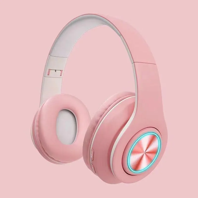 Wireless Bluetooth headset in five colour options showing head-mounted design with stereo earpieces