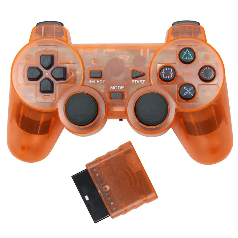 PS2 wireless game controller in seven colour options with 2.4GHz connection and vibration feedback